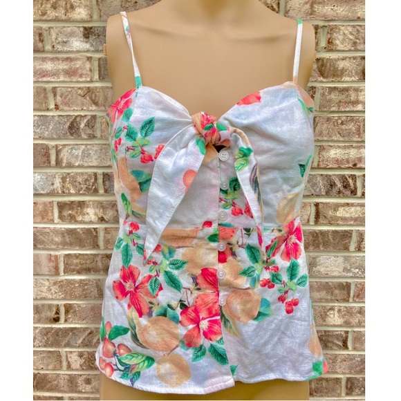 Sofia Vergara White Peplum Floral Tank Top - Picture 6 of 11